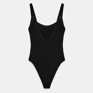 NWOT Zara Black Low Back Tank Bodysuit (S)